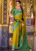 Green Zari Woven Saree In Art Silk
