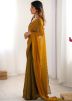 Yellow Embroidered Saree In Chiffon
