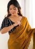 Yellow Embroidered Saree In Chiffon