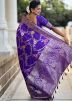 Purple Woven Saree In Art Silk