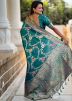 Dual Tone Teal Green Woven Saree