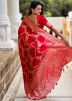 Red Art Silk Woven Saree & Blouse