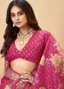 Pink Woven Art Silk Saree & Blouse