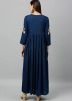 Navy Blue Embroidered Kurti In Rayon