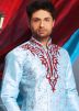Readymade Blue Art Silk Kurta Pyjama