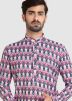 Readymade Pink Cotton Kurta With Plain Churidar