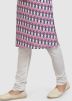 Readymade Pink Cotton Kurta With Plain Churidar