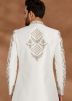 White Zari Embroidered Readymade Sherwani With Dhoti