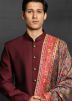 Readymade Maroon Mens Sherwani With Trouser