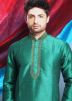 Readymade Green Art Silk Kurta Pyjama