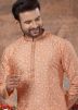 Peach Kurta Pajama In Digital Print