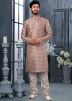 Cream Digital Printed Kurta With Churidar