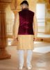 Golden Dhoti Kurta With Nehru Jacket