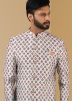 Readymade Off White Sherwani Set In Printed Design