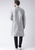 Readymade Grey Dupion Silk Kurta With Churidar