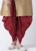 Golden Embroidered Angrakha Style Dhoti Kurta Set