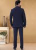 Blue Readymade Bandhgala Jodhpuri With Attached Dupatta