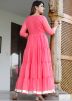 Readymade Peach Georgette Anarkali Kurta With Dupatta