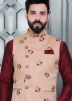 Maroon Kurta Pajama With Asymmetric Nehru Jacket
