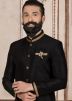 Black Lace Work Indo Western Sherwani Set