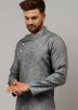 Grey Readymade Kurta Pajama In Satin