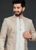 Readymade Off White Jacket Style Indo Western Sherwani Set