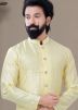 Yellow Woven Asymmetric Kurta & Pajama Set