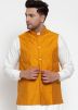 Yellow Color Cotton Nehru Jacket