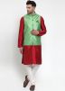 Green Color Silk Nehru Jacket