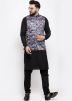 Readymade Grey Silk Nehru Jacket