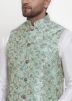 White Dupion Silk Kurta Pajama with Nehru Jacket