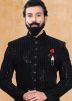 Readymade Black Chikankari Sherwani With Dhoti