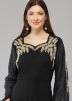 Black Cape Style Sleeves Long Kurti & Churidar