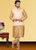 Golden Mens Kurta & Pajama With Nehru Jacket