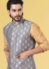 Golden Readymade Kurta Pajama With Jacket
