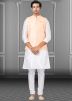 Readymade White Kurta Pajama With Nehru Jacket
