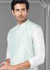 White Dupion Silk Kurta & Pajama With Jacket