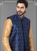Beige Men Dupion Silk Kurta Pajama With Jacket