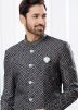 Readymade Black Printed Indo Western Sherwani
