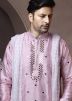 Readymade Pink Mirror Embroidered Kurta Pajama