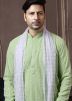 Green Readymade Chikankari Kurta Pajama In Georgette