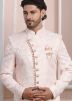 Pink Woven Asymmetric Indo Western Sherwani