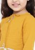 Yellow Asymmetric Gota Patti Laced Kids Kurta Set
