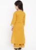 Yellow Asymmetric Gota Patti Laced Kids Kurta Set