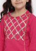 Readymade Pink Gota Patti Embellished Kids Kurta Set