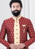 Golden Jacket Style Woven Indo Western Sherwani Set
