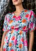 Silver Floral Printed Co-ord Set In Satin