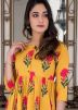 Yellow Long Kurta In Floral Print