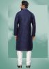 Blue Mirror Worked Mens Kurta Pajama Set
