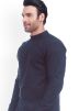 Readymade Mens Asymmetric Kurta Pajama In Navy Blue